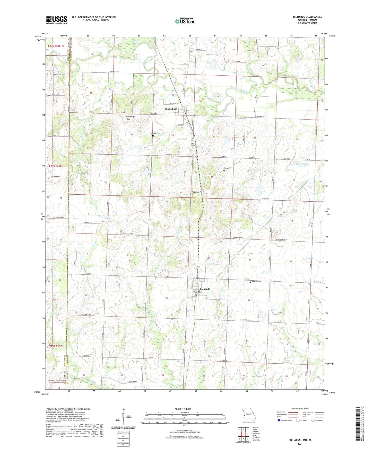 Richards Missouri US Topo Map Image