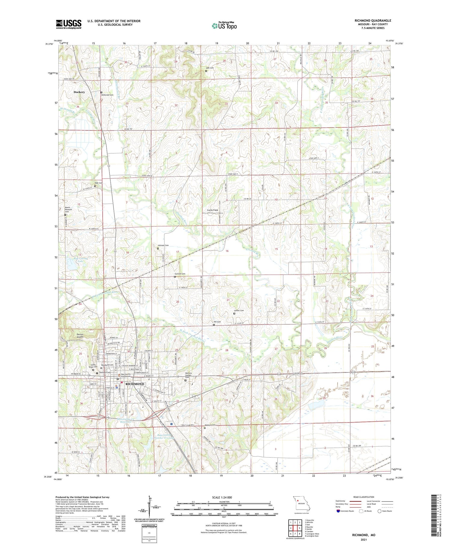 Richmond Missouri US Topo Map Image