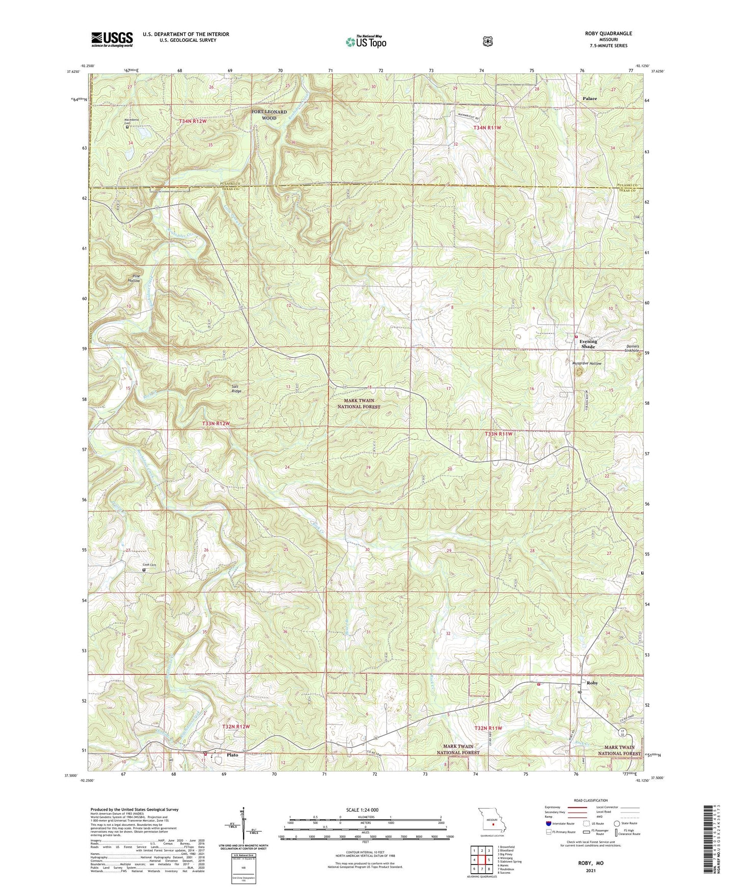 Roby Missouri US Topo Map Image