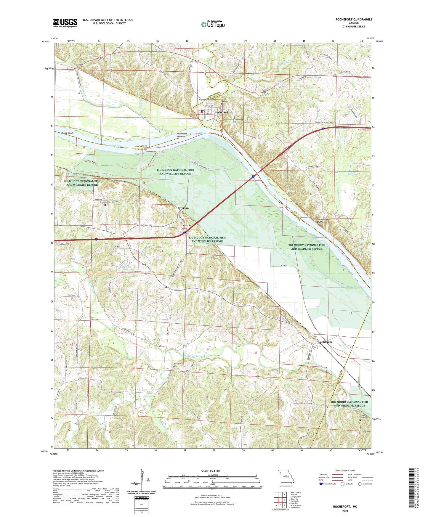 Rocheport Missouri US Topo Map Image