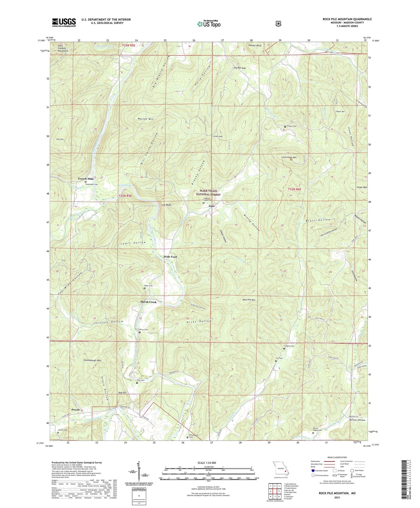 Rock Pile Mountain Missouri US Topo Map Image