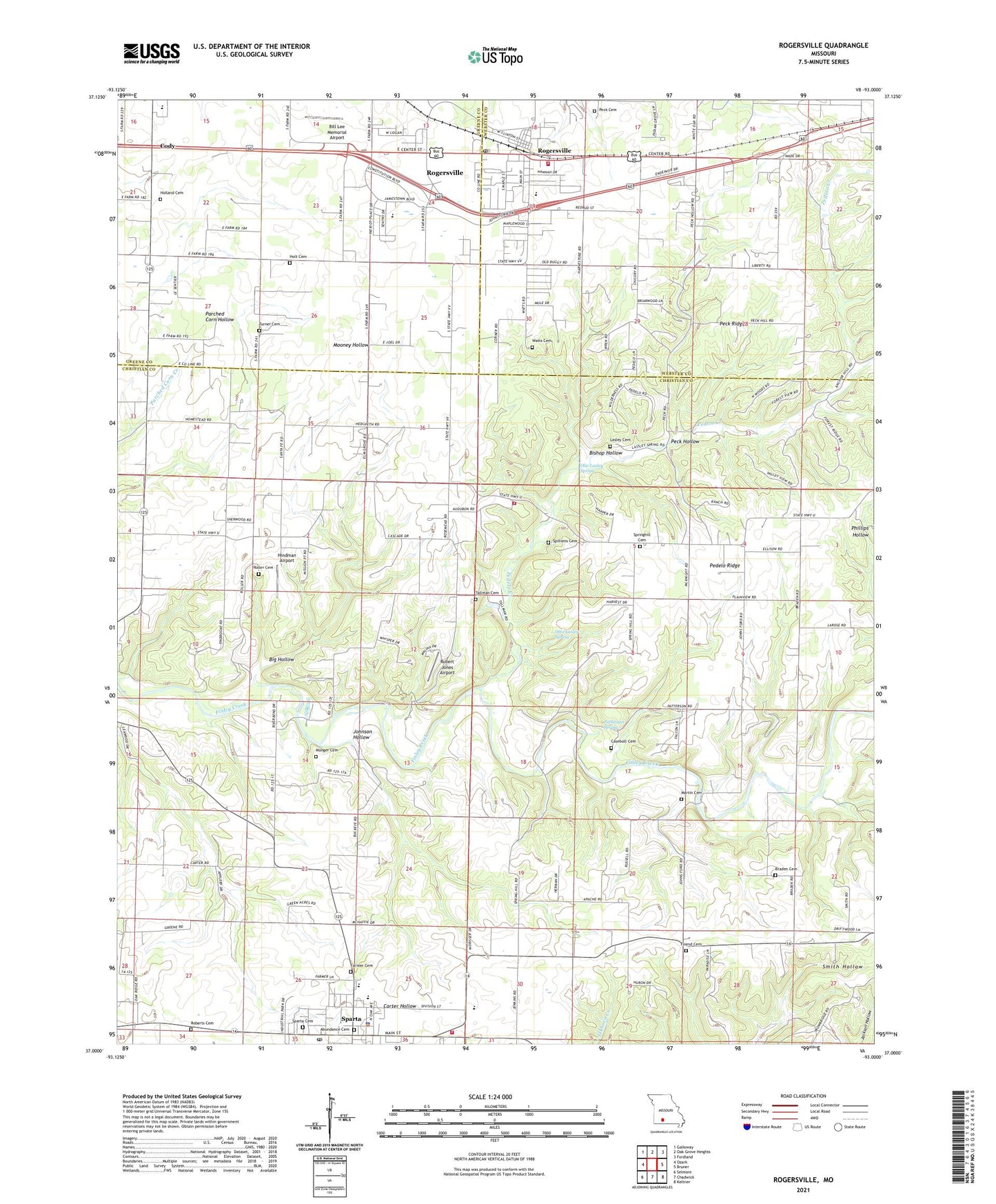 Rogersville Missouri US Topo Map Image
