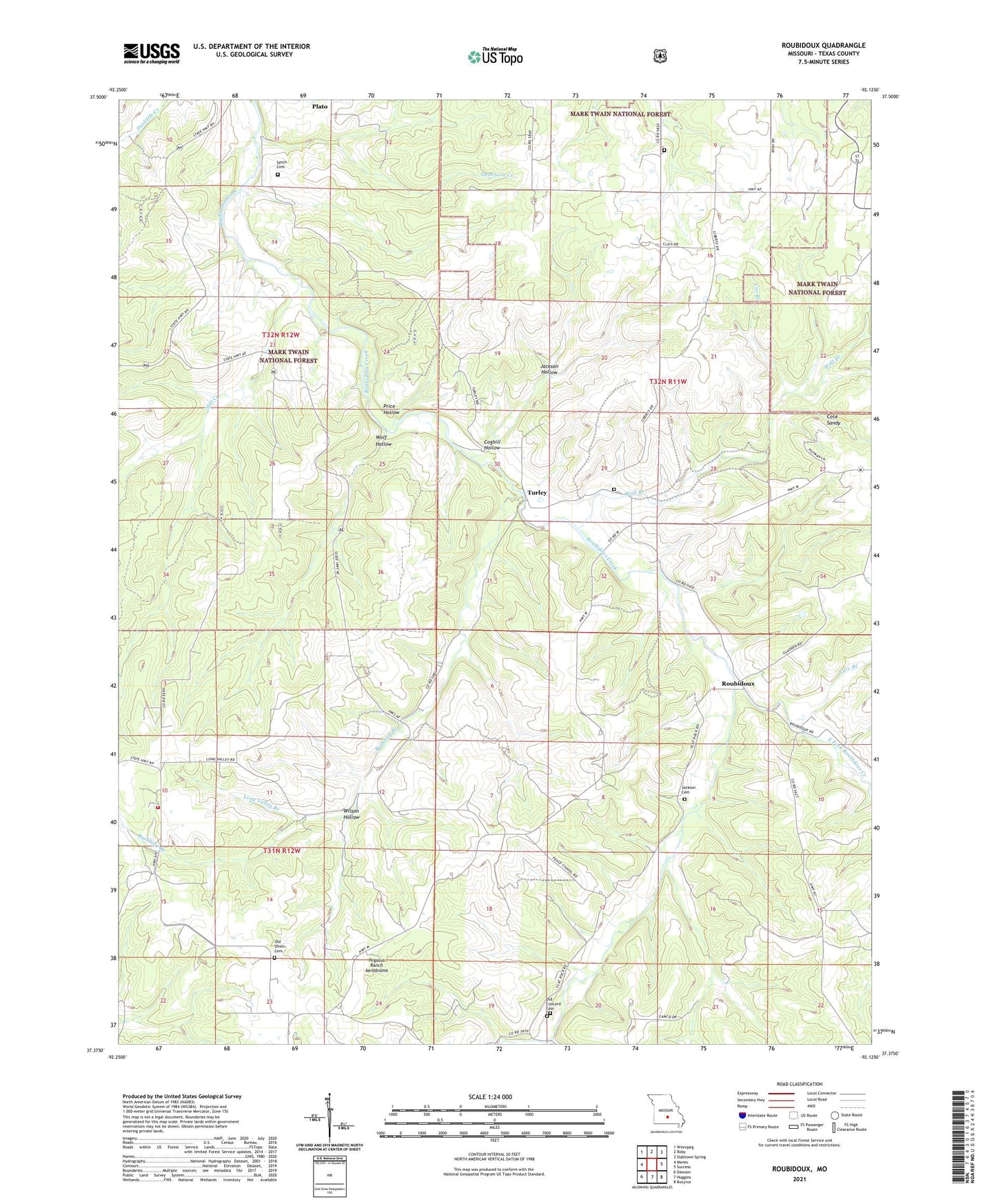 Roubidoux Missouri US Topo Map Image