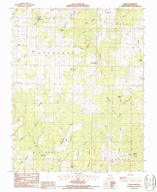Classic USGS Rover Missouri 7.5'x7.5' Topo Map Image