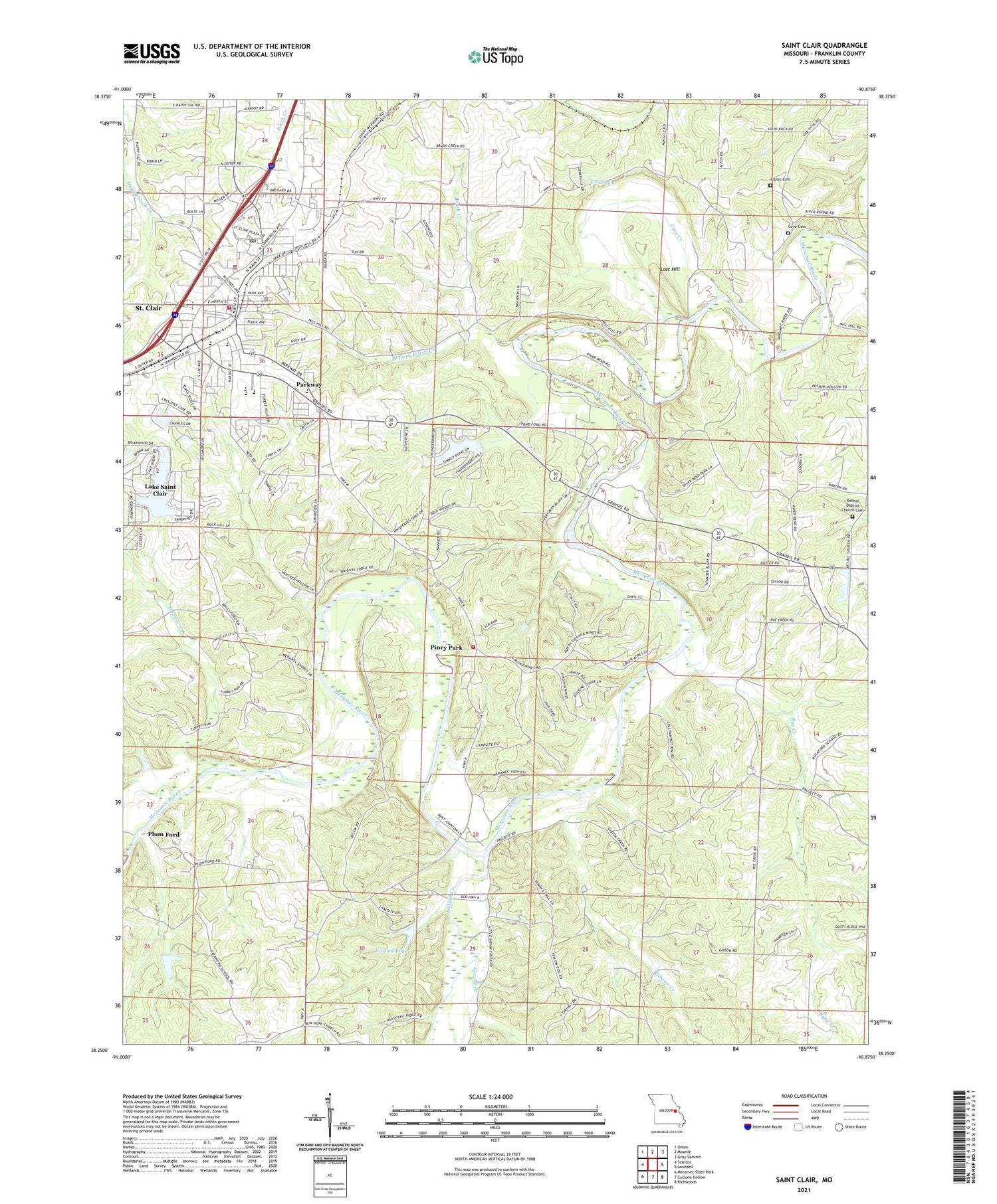 Saint Clair Missouri US Topo Map Image
