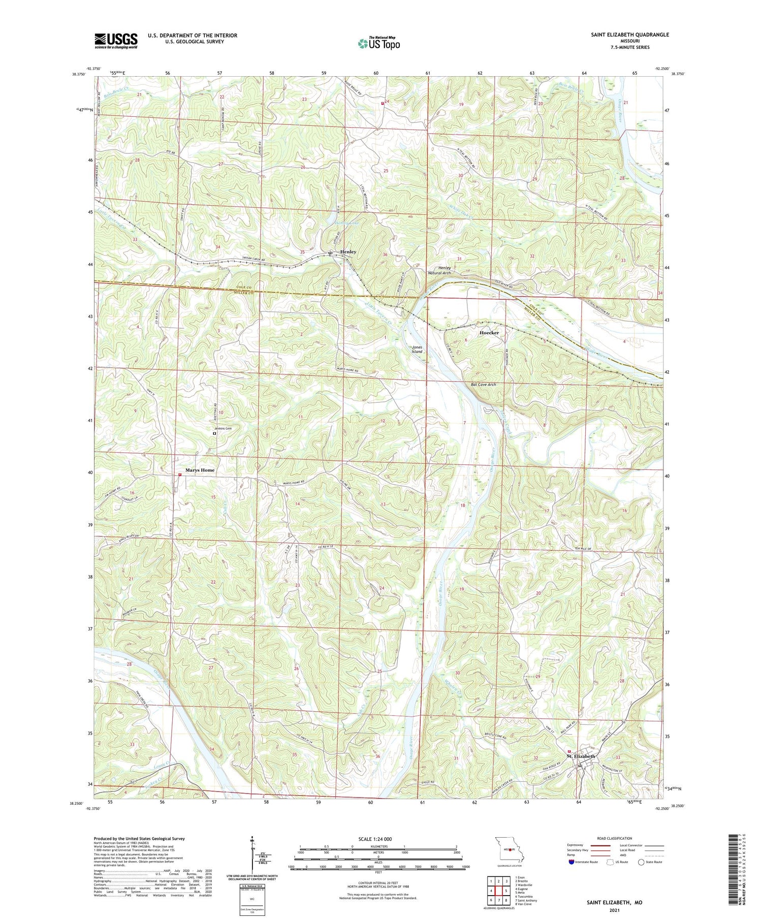 Saint Elizabeth Missouri US Topo Map Image