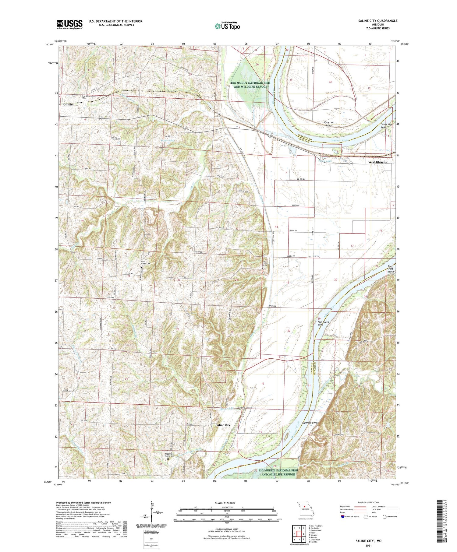 Saline City Missouri US Topo Map Image