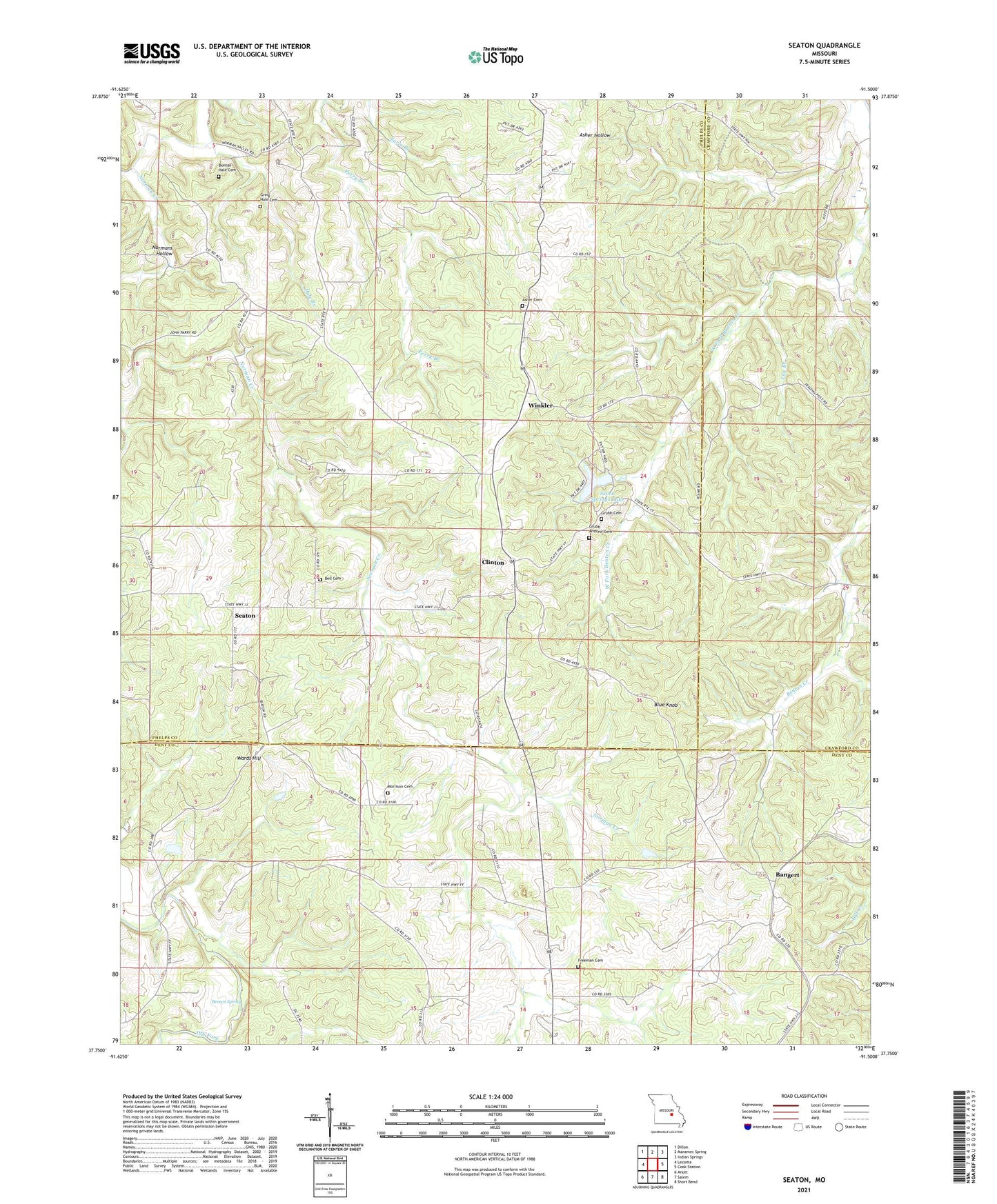Seaton Missouri US Topo Map Image
