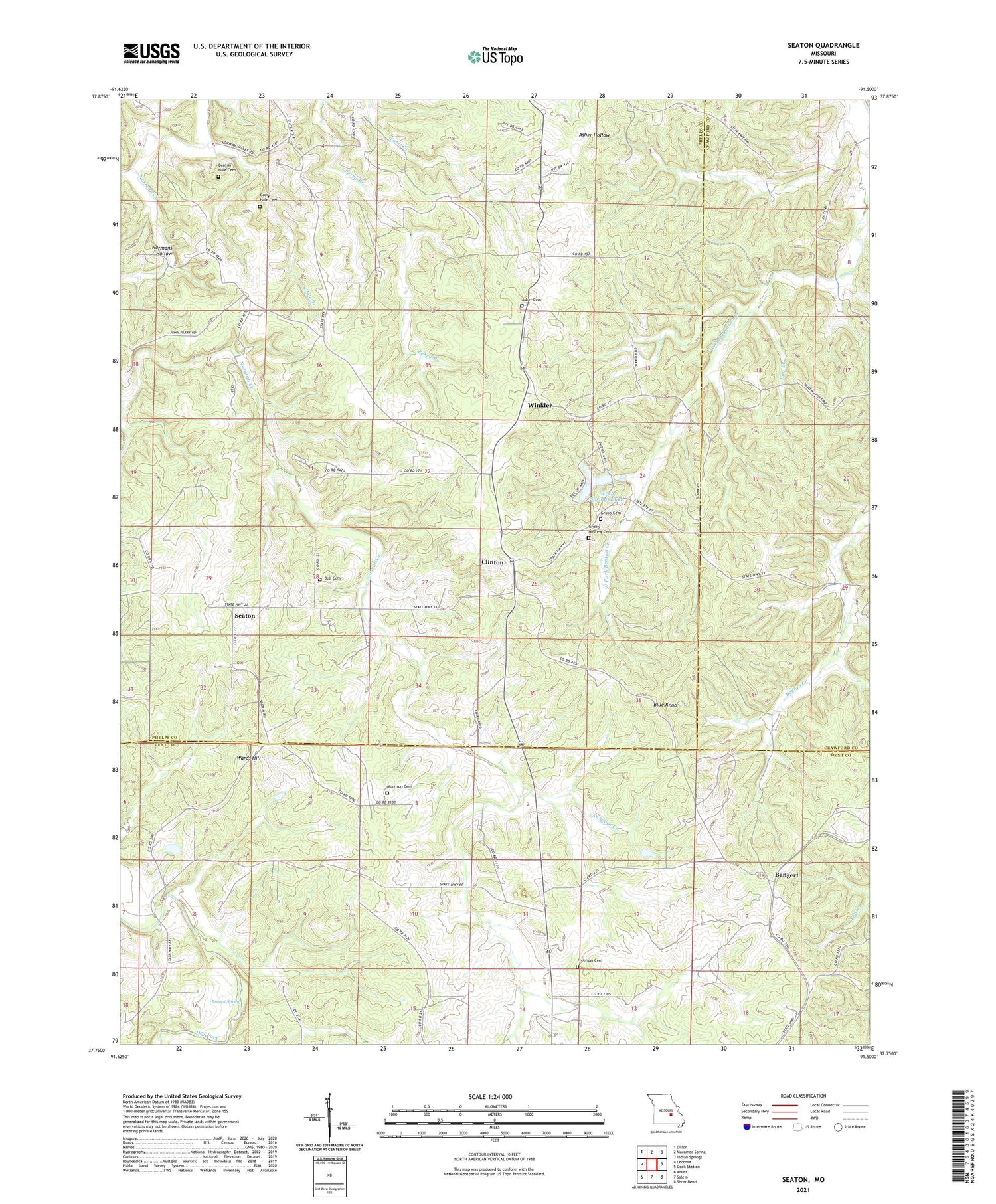 Seaton Missouri US Topo Map Image