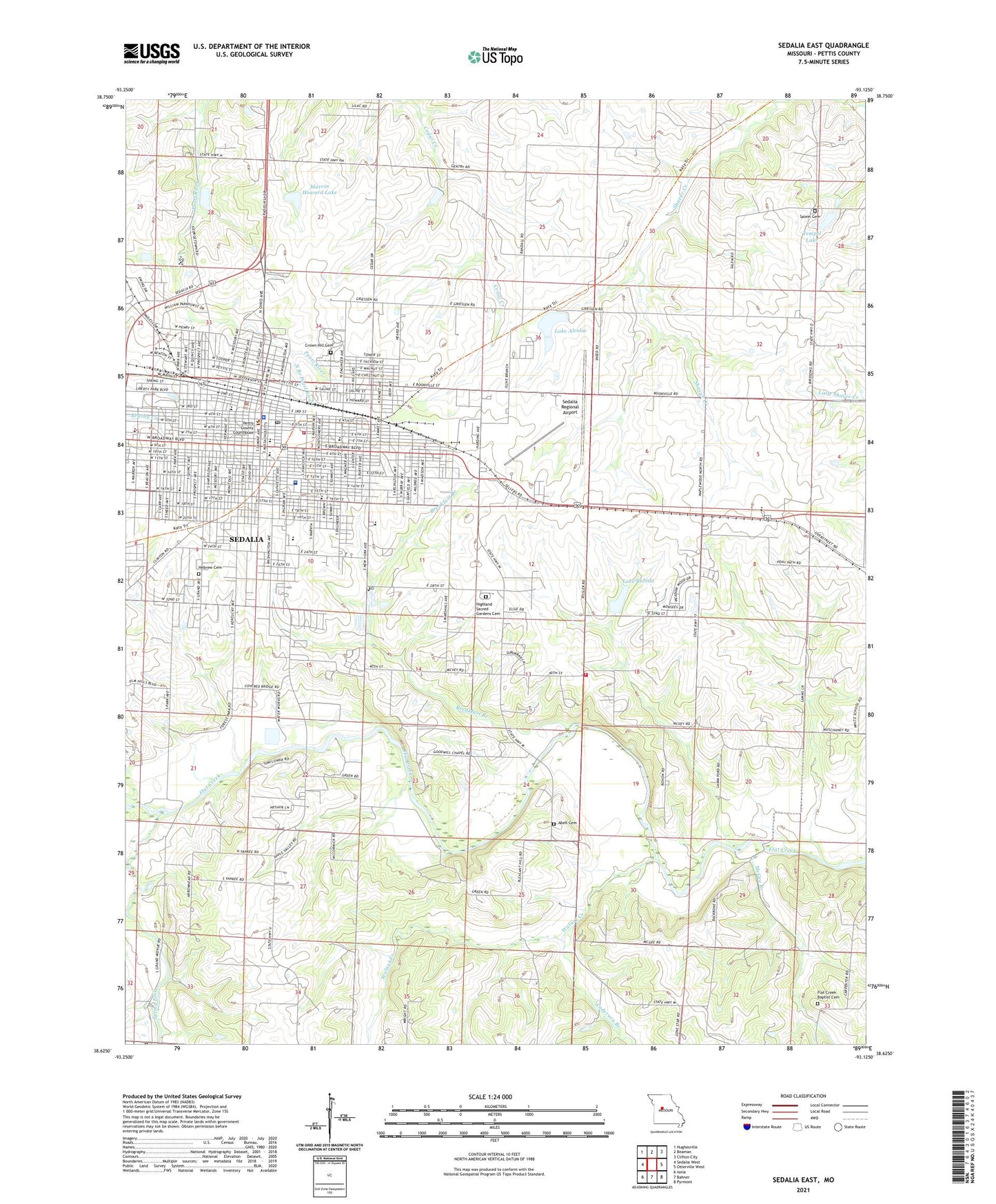 Sedalia East Missouri US Topo Map Image