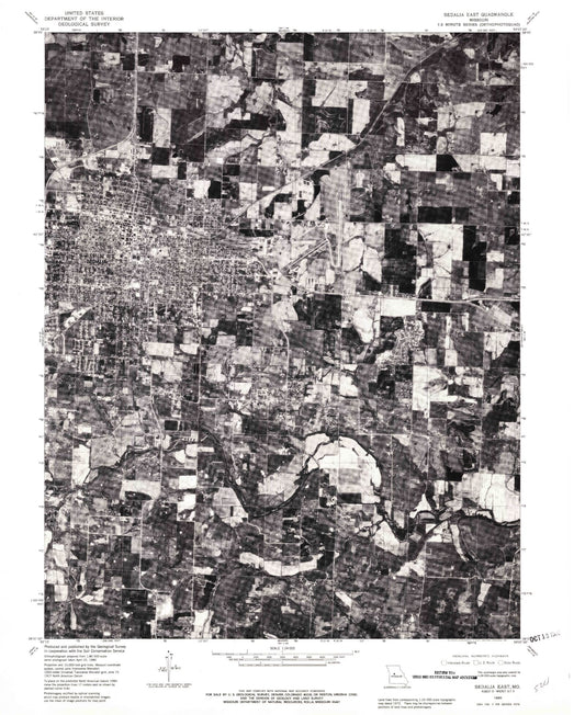 Classic USGS Sedalia East Missouri 7.5'x7.5' Topo Map Image