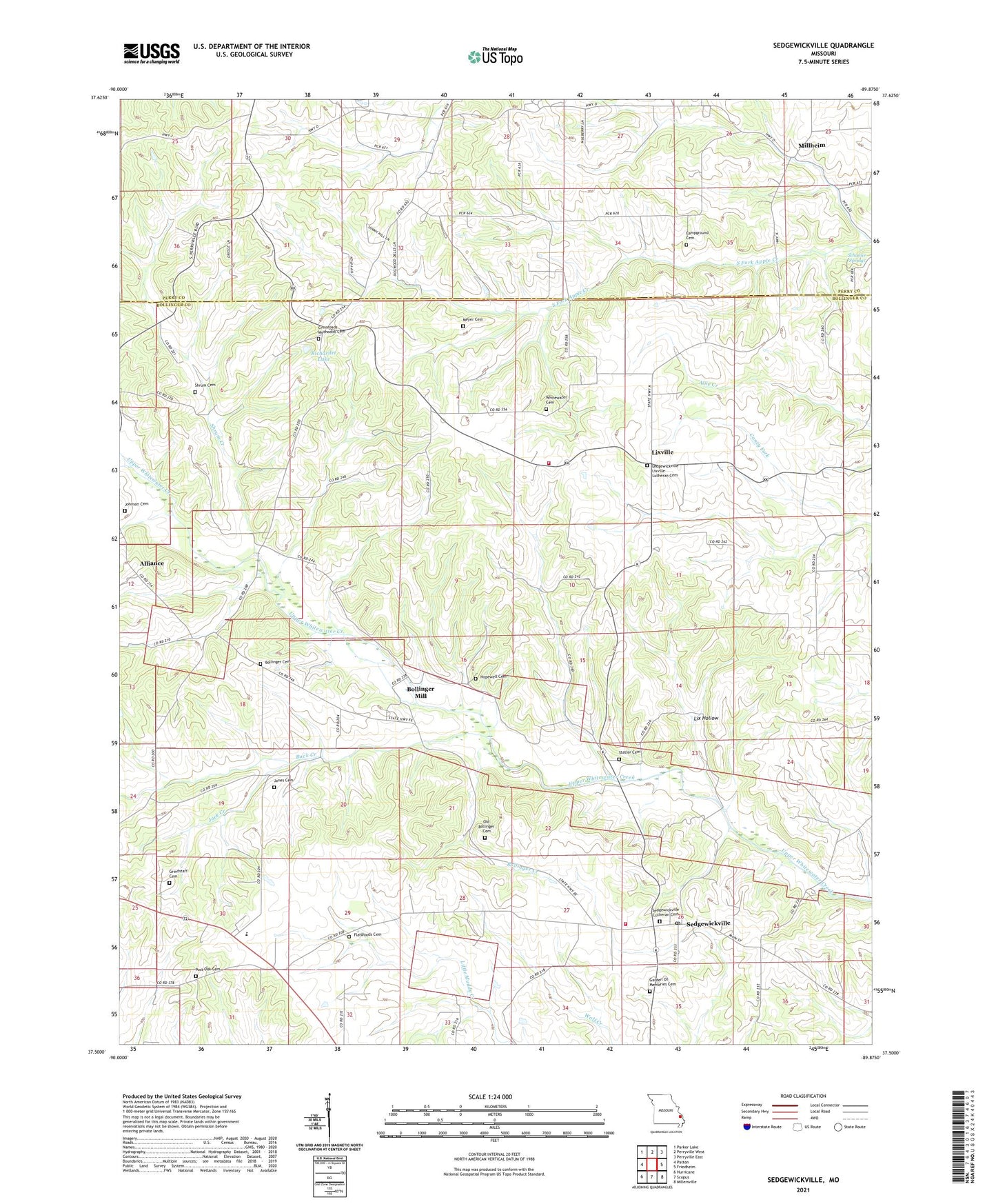 Sedgewickville Missouri US Topo Map Image