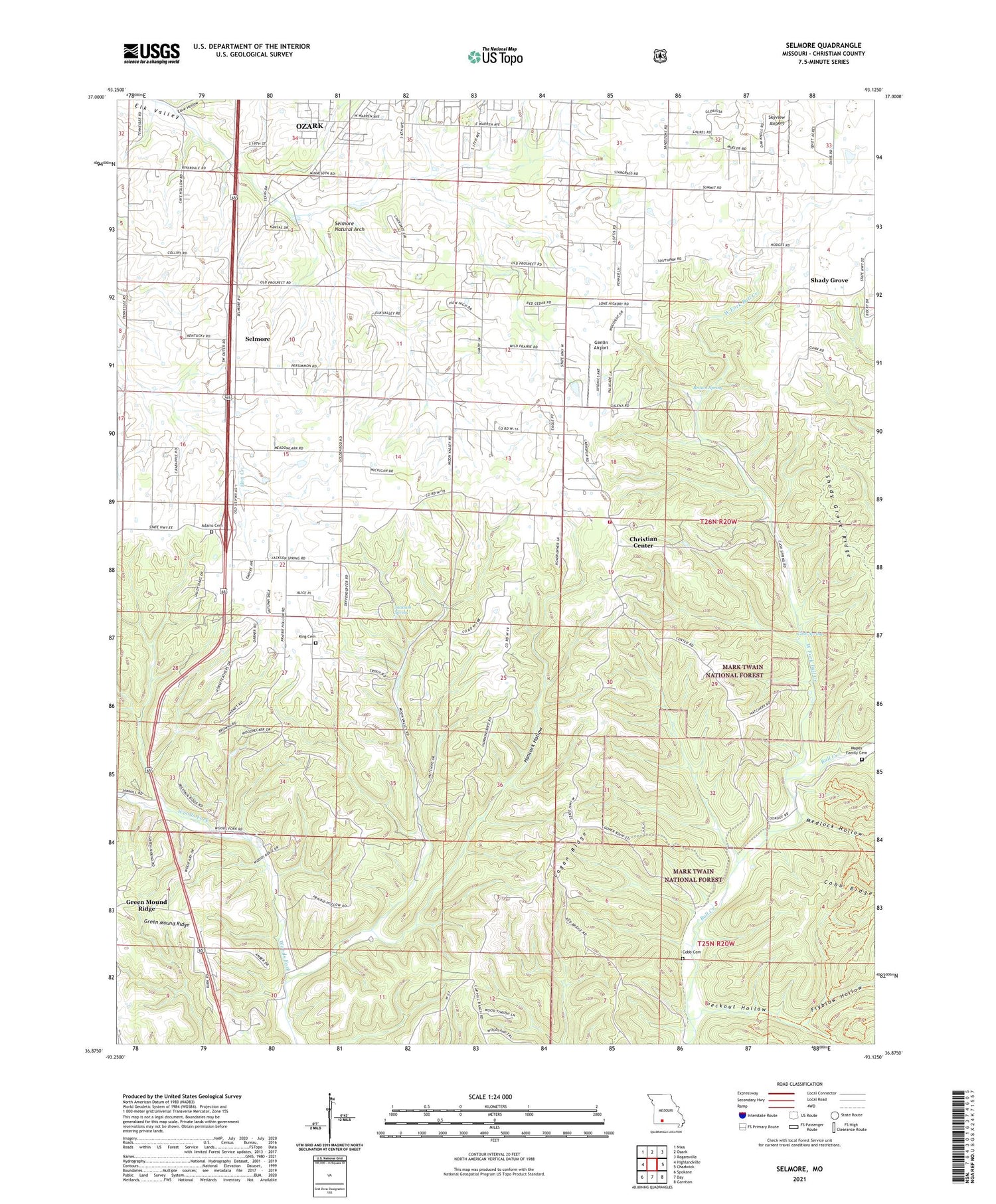 Selmore Missouri US Topo Map Image