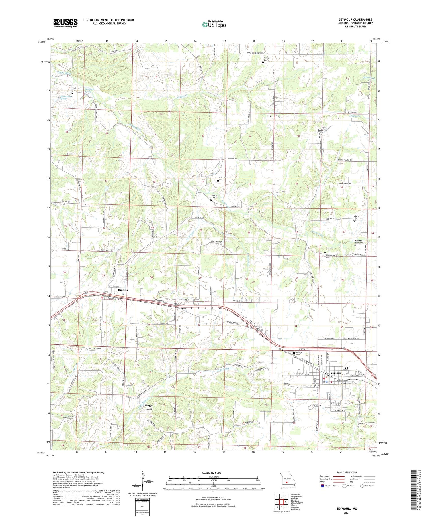 Seymour Missouri US Topo Map Image