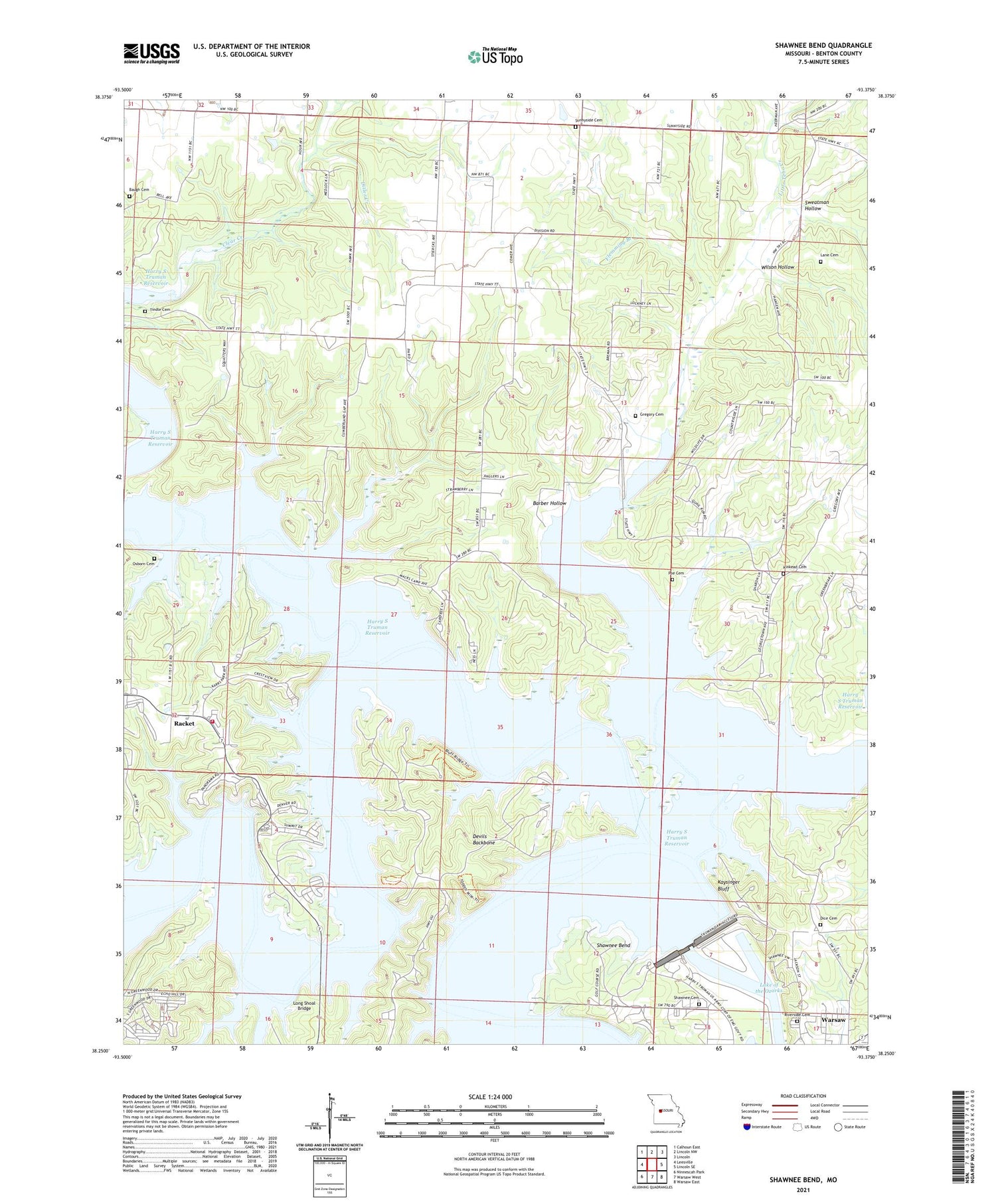 Shawnee Bend Missouri US Topo Map Image
