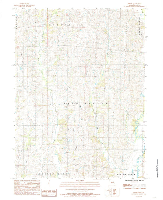 Classic USGS Shelby Missouri 7.5'x7.5' Topo Map Image