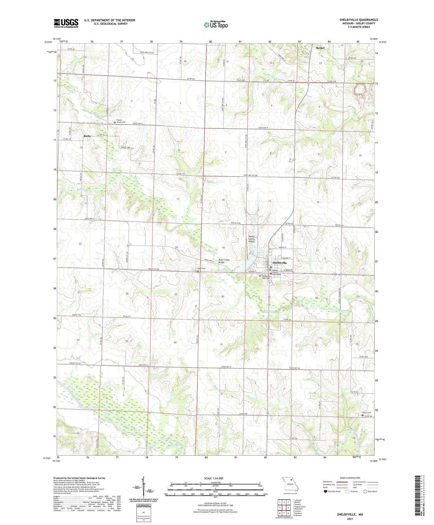 Shelbyville Missouri US Topo Map Image