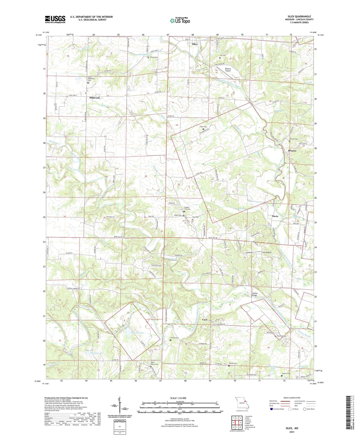 Silex Missouri US Topo Map Image