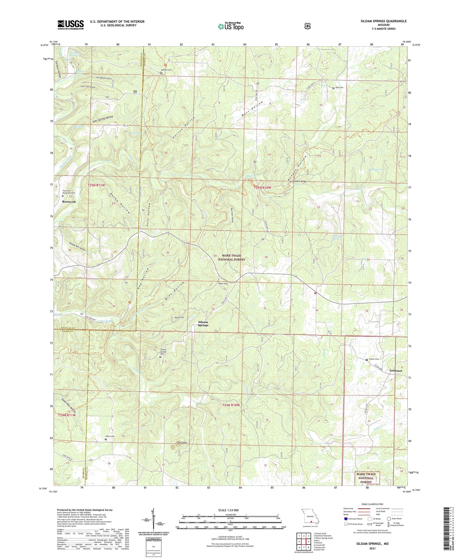 Siloam Springs Missouri US Topo Map Image