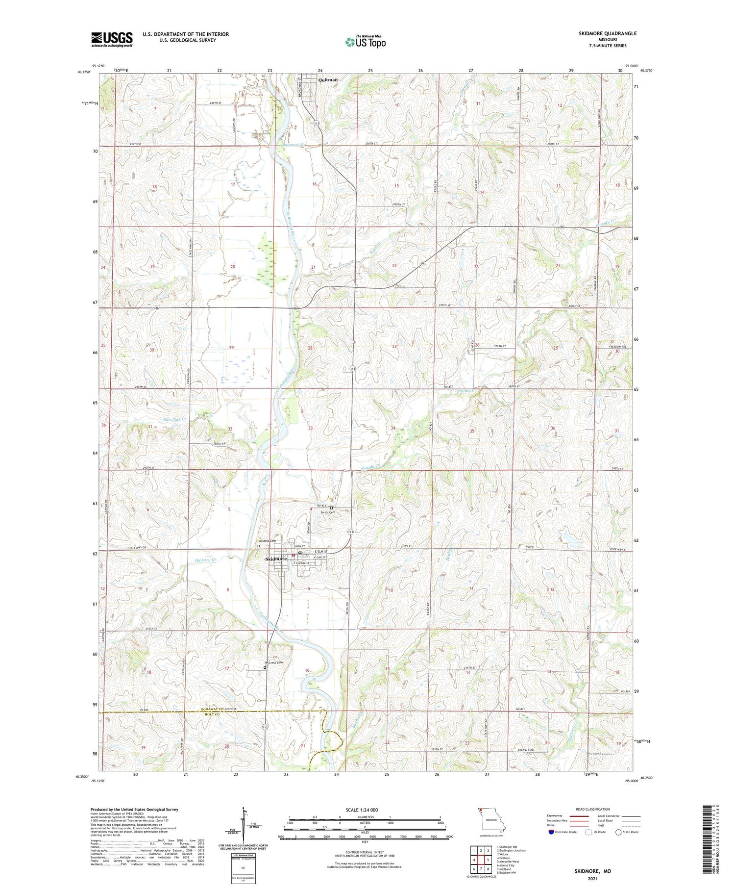 Skidmore Missouri US Topo Map Image