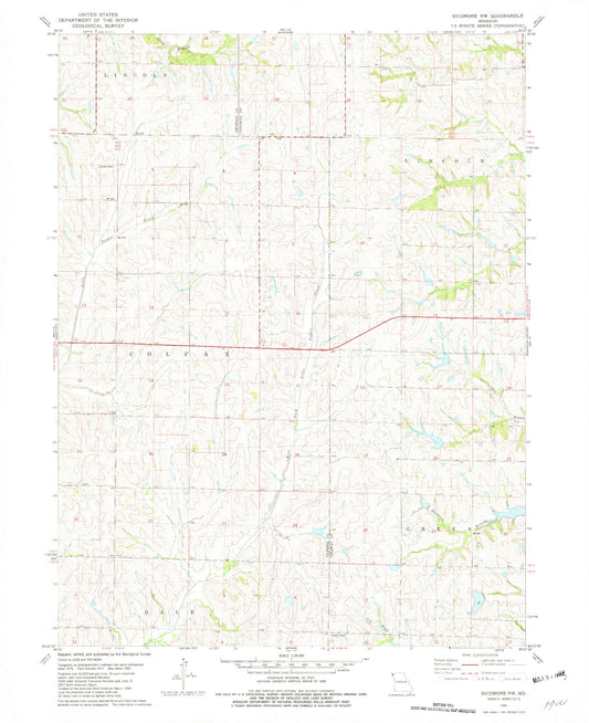 Classic USGS Skidmore NW Missouri 7.5'x7.5' Topo Map Image