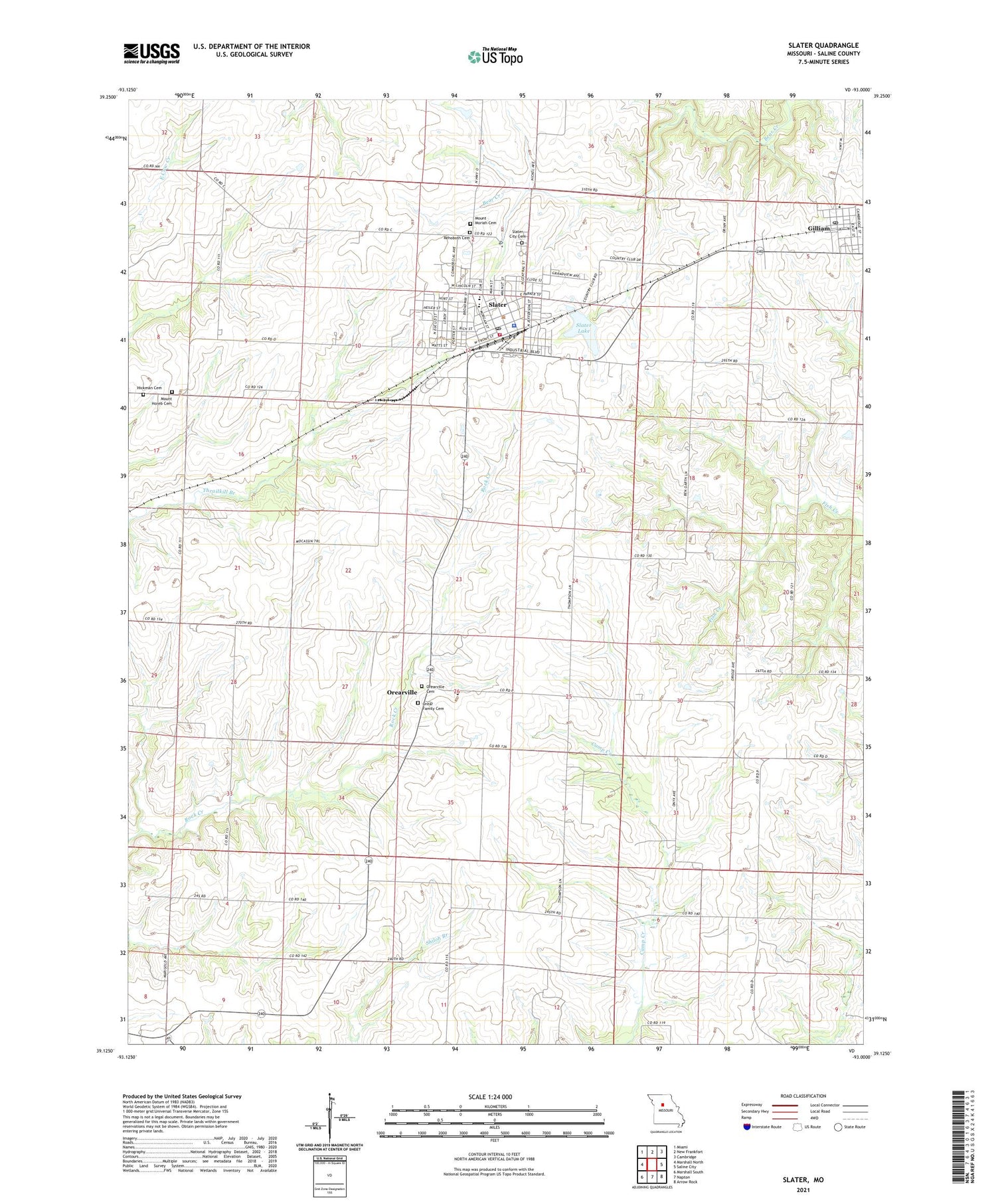 Slater Missouri US Topo Map Image