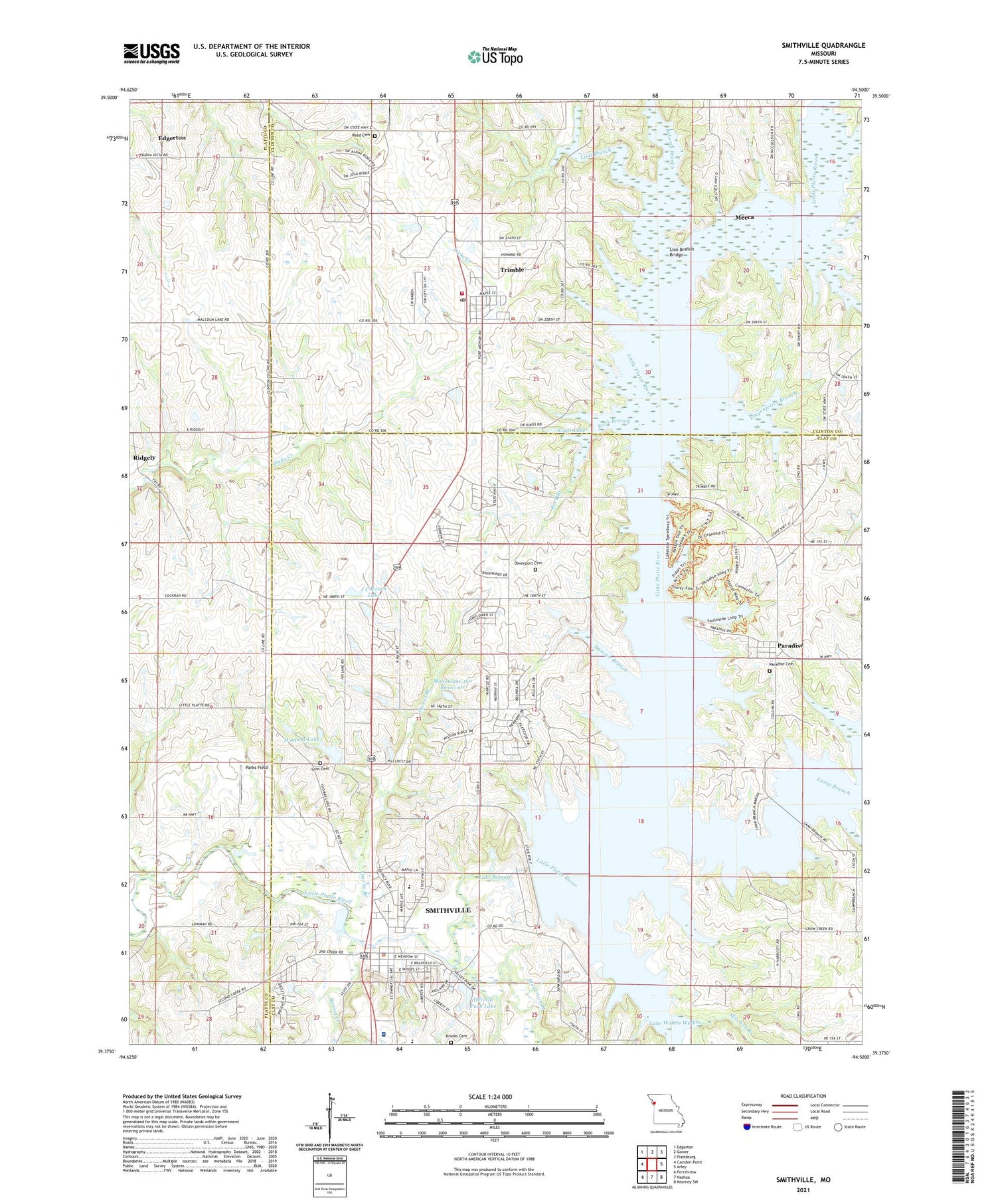 Smithville Missouri US Topo Map Image