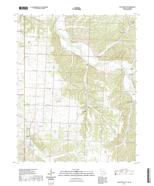 South West City Missouri US Topo Map Image
