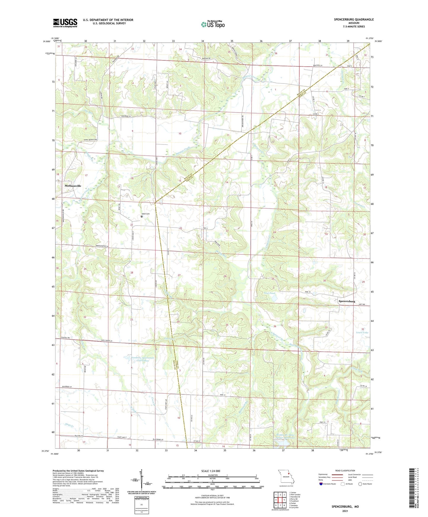 Spencerburg Missouri US Topo Map Image