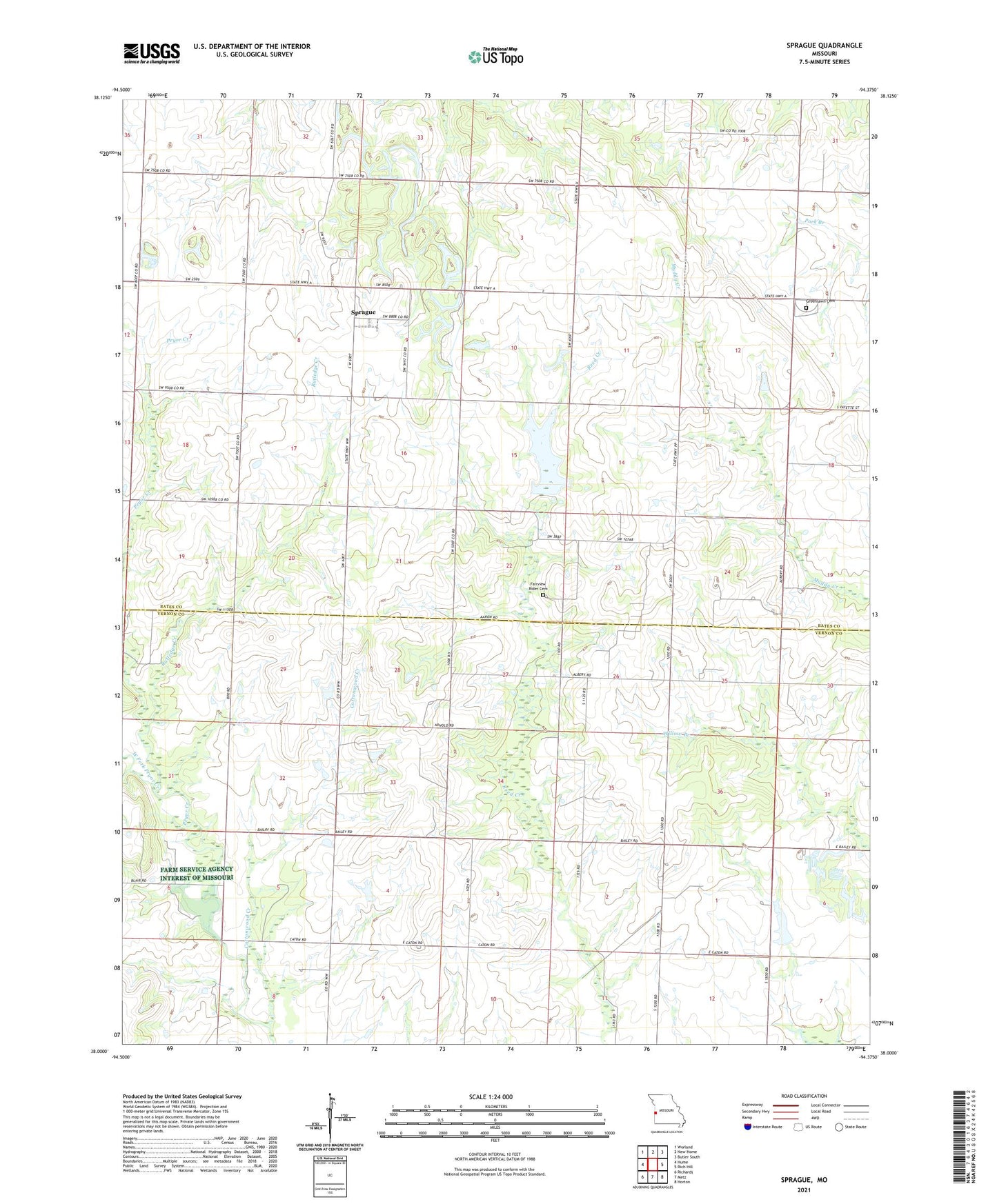 Sprague Missouri US Topo Map Image