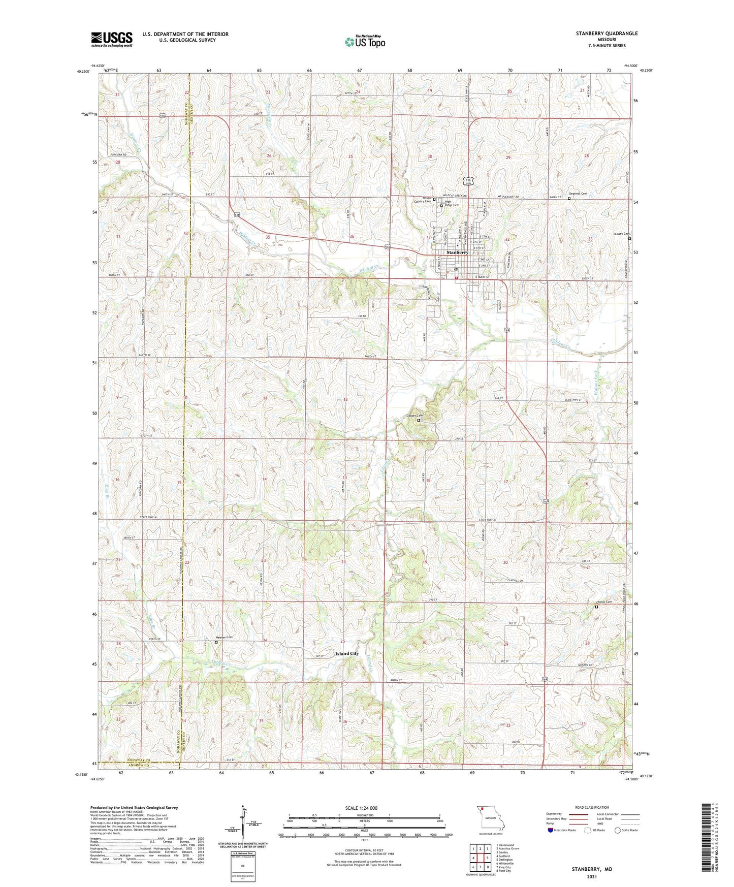 Stanberry Missouri US Topo Map Image
