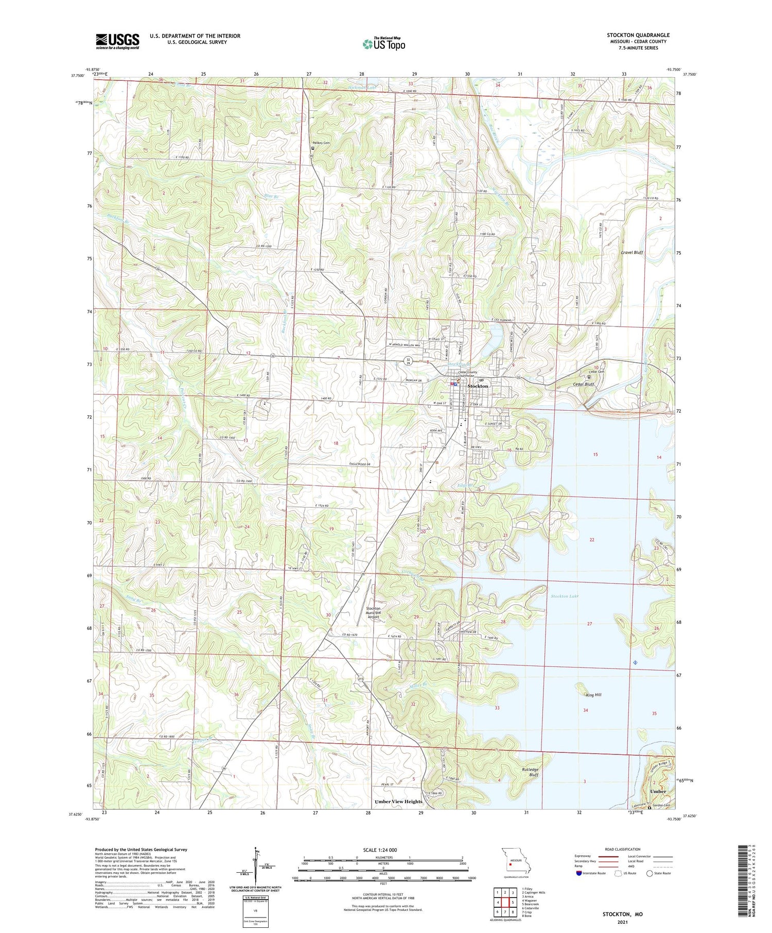 Stockton Missouri US Topo Map Image