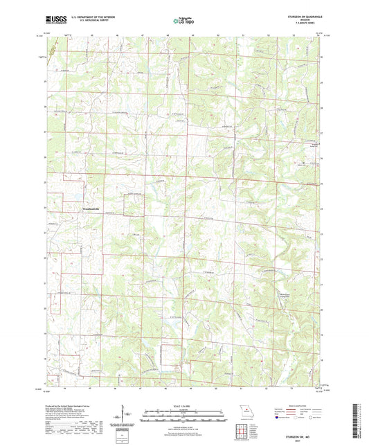 Sturgeon SW Missouri US Topo Map Image