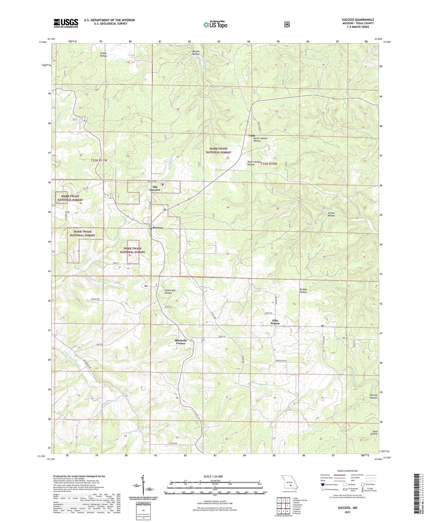 Success Missouri US Topo Map Image