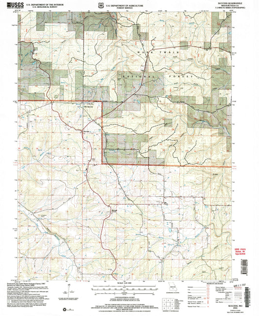 Classic USGS Success Missouri 7.5'x7.5' Topo Map Image