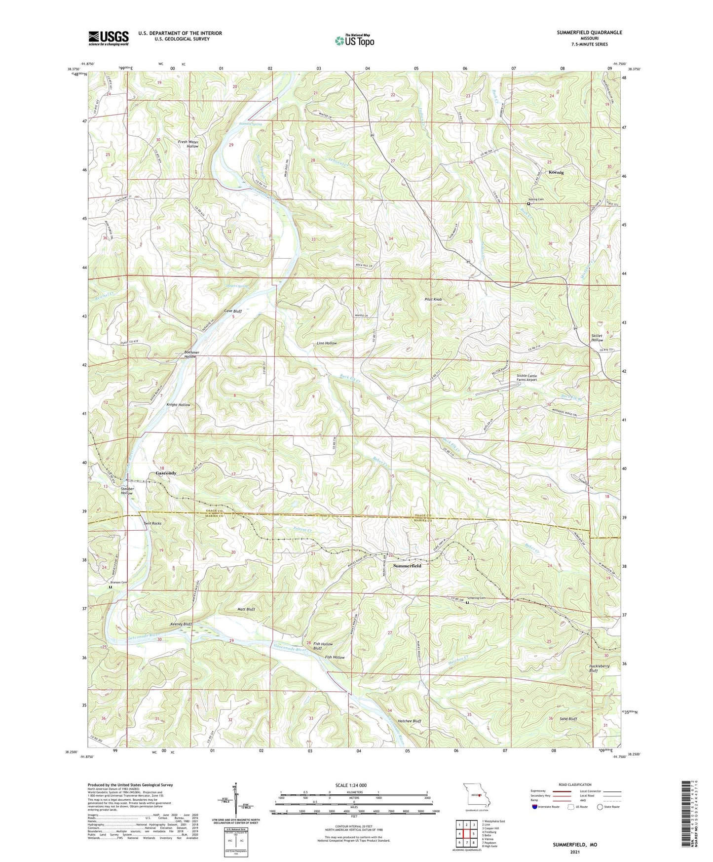 Summerfield Missouri US Topo Map Image