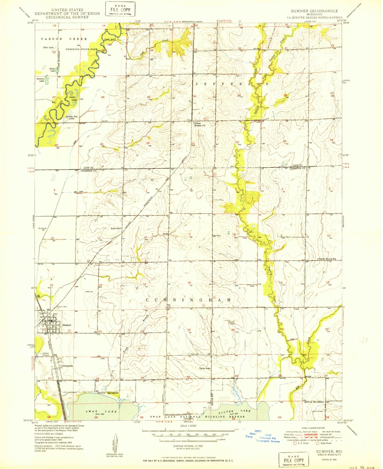 Classic USGS Sumner Missouri 7.5'x7.5' Topo Map MyTopo Map Store