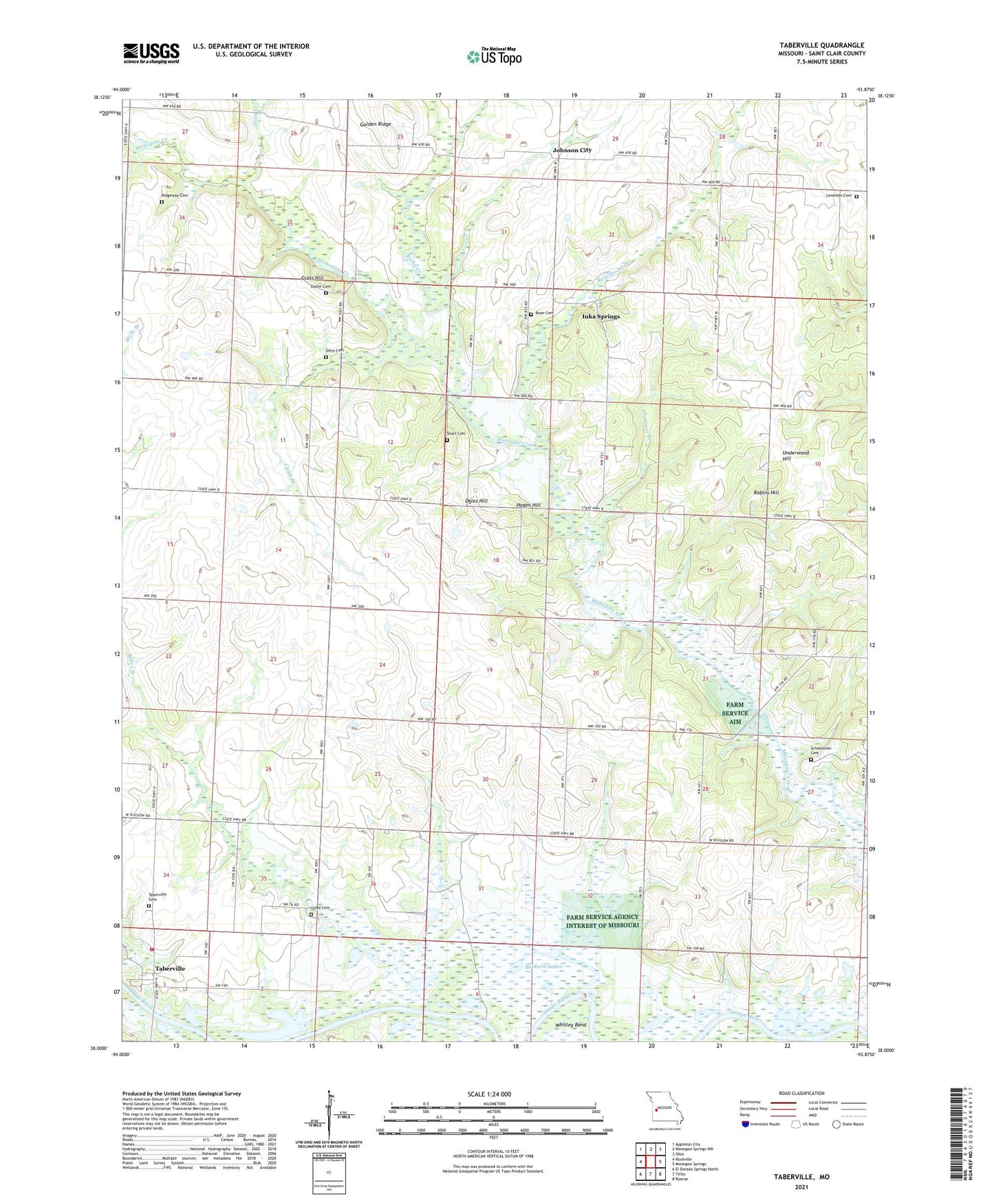 Taberville Missouri US Topo Map Image