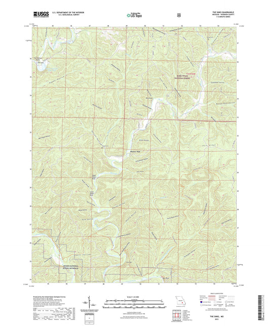 The Sinks Missouri US Topo Map Image
