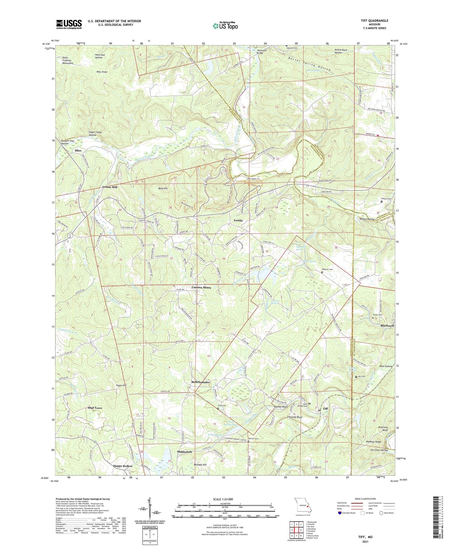 Tiff Missouri US Topo Map Image