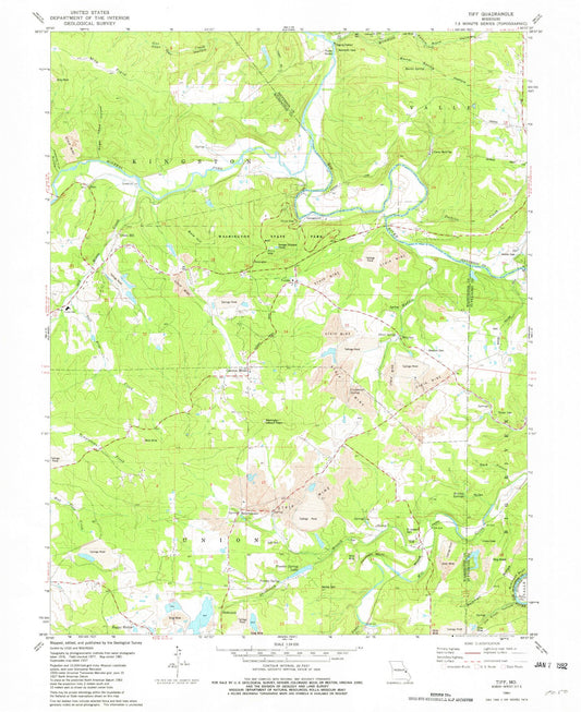 Classic USGS Tiff Missouri 7.5'x7.5' Topo Map Image