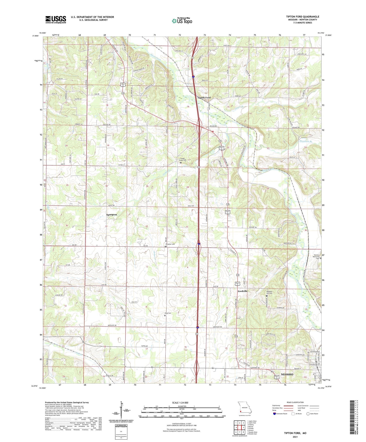 Tipton Ford Missouri US Topo Map Image