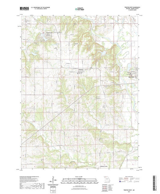 Trenton West Missouri US Topo Map Image