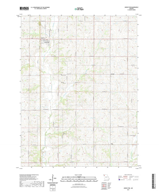 Union Star Missouri US Topo Map Image
