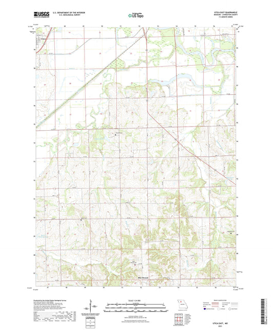 Utica East Missouri US Topo Map Image