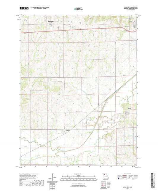 Utica West Missouri US Topo Map Image