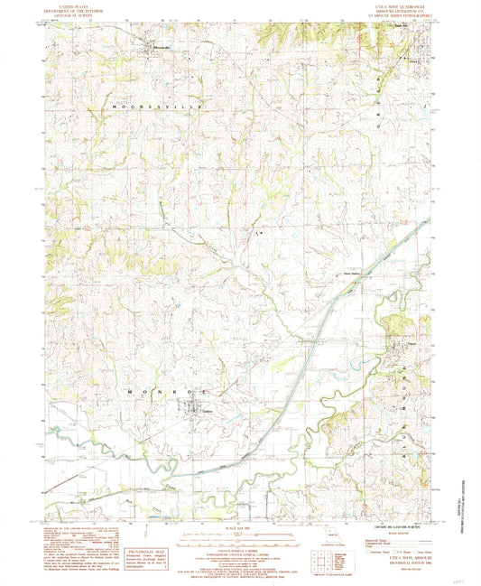 Classic USGS Utica West Missouri 7.5'x7.5' Topo Map Image