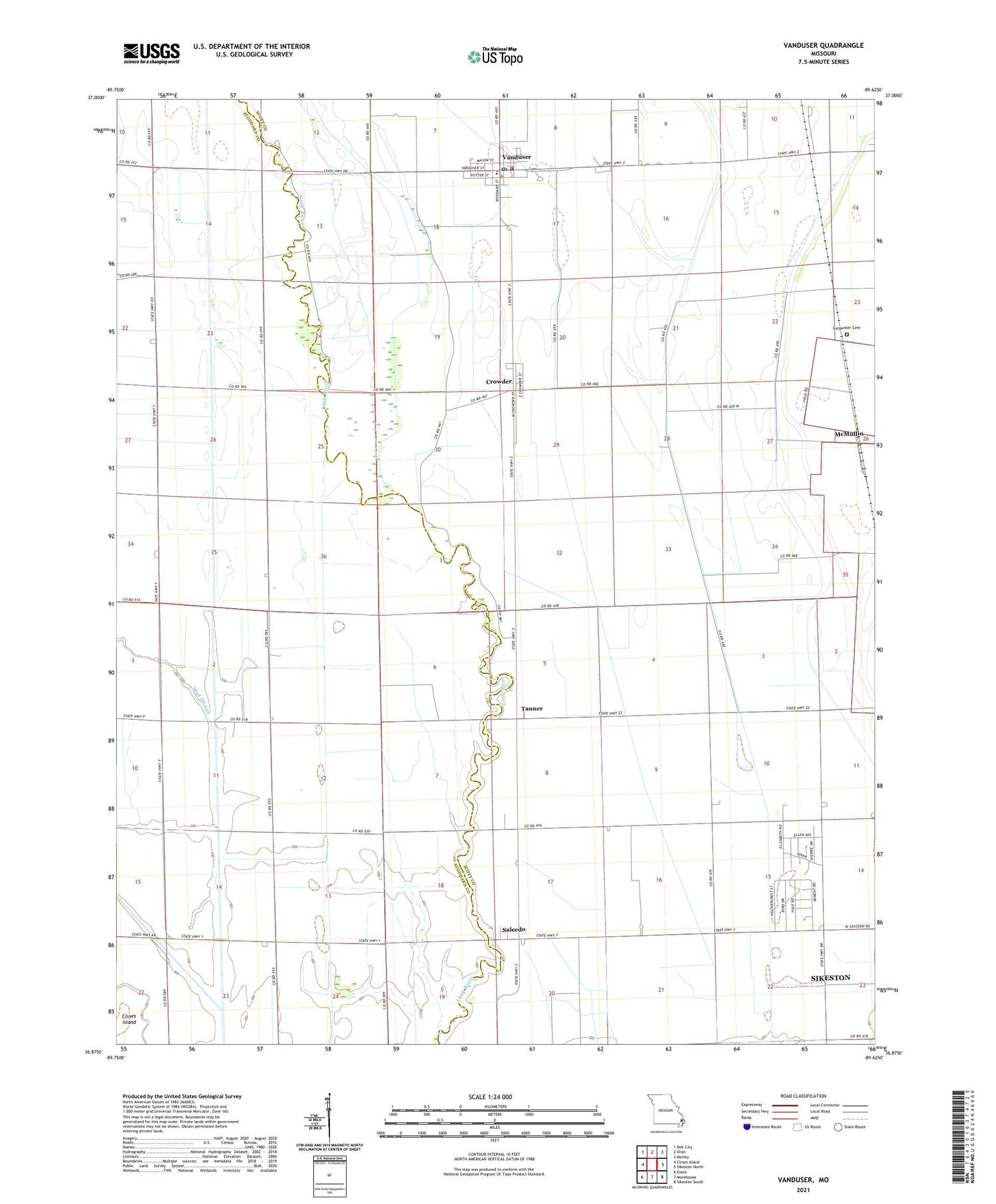 Vanduser Missouri US Topo Map Image