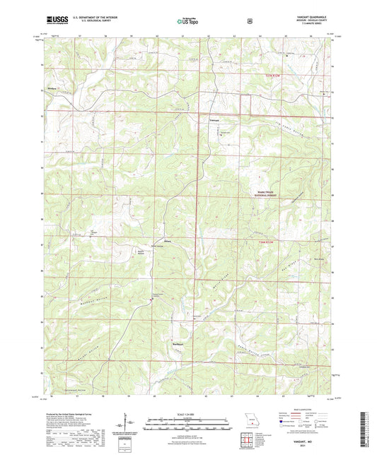 Vanzant Missouri US Topo Map Image