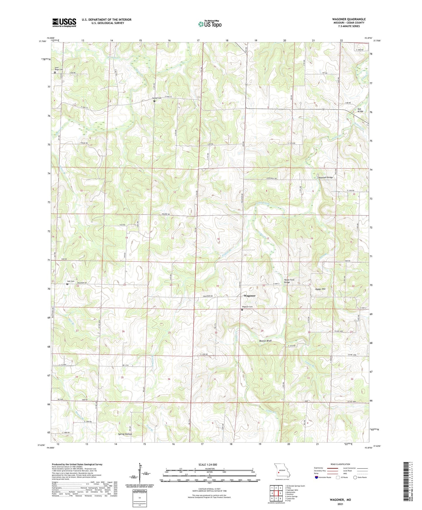 Wagoner Missouri US Topo Map Image